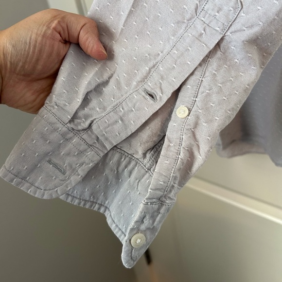 J.Crew men’s grey and white dot button up Oxford dress shirt Large slim fit - Picture 3 of 7